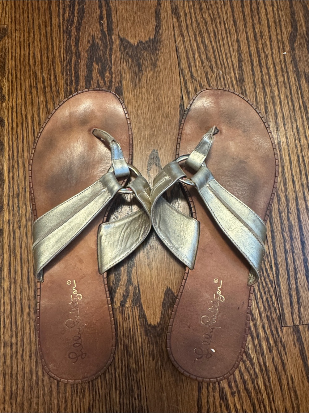 Lilly Pulitzer McKim Sandals in Gold Metallic Size 8M